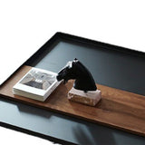 Rectangular/square Cross Table Base Metal Mid-century Modern Style Coffee Table