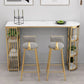Glam Gold Iron Bar Table Faux Marble Specialty Top 41.3"H Bistro Table with Storage Clearhalo 'Bar Furniture' 'Bar Tables' 'bar_tables' 'furn' 'furn_bar_tables' 'Furniture' 'furniture_bar_tables' 'Kitchen & Dining Furniture' 1200x1200_906f4ac8-16c1-4a5a-9542-b3ad37ecc8df