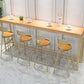 Modern Bar Height Table Solid Wood Top Bistro Bar Table for Dining Room