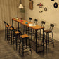 Industrial Bar Table Set  1/5/9 Pieces Rectangle Wood Counter Table with Stools for Bar