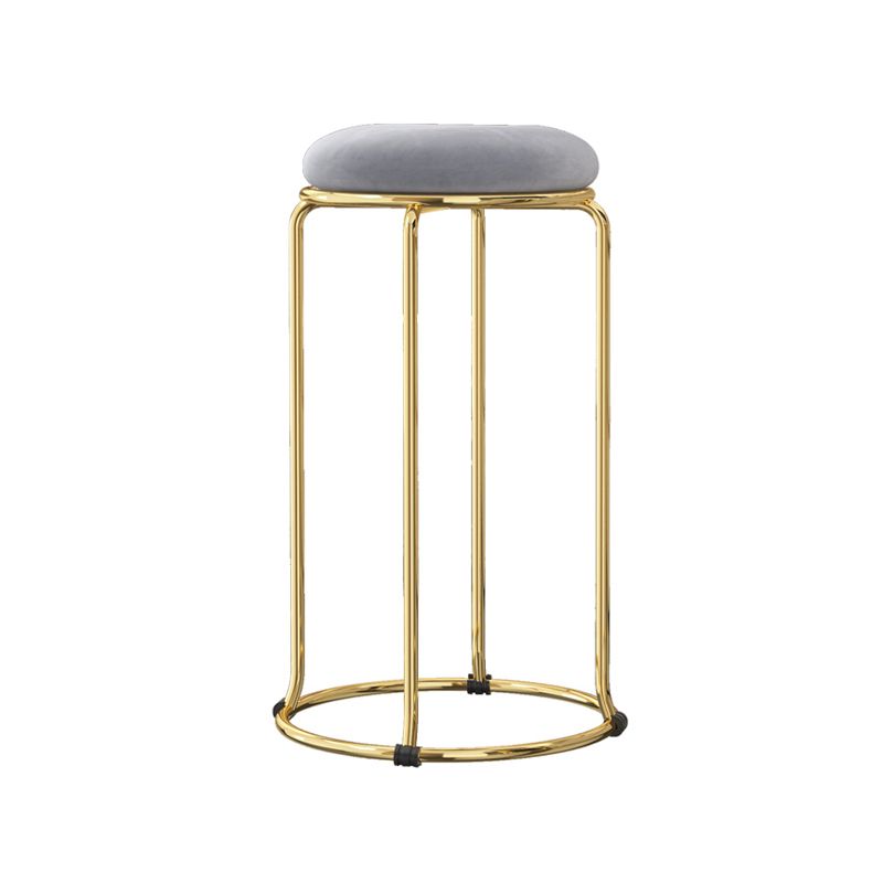 Glam Round Seat Counter Stool Faux Leather and Fabric Backless Counter Chair Clearhalo 'Bar Furniture' 'Bar Stools' 'bar_stools' 'furn' 'furn_bar_stools' 'Furniture' 'Kitchen & Dining Furniture' 1200x1200_9073a378-d181-4980-b065-52e09bdd2405