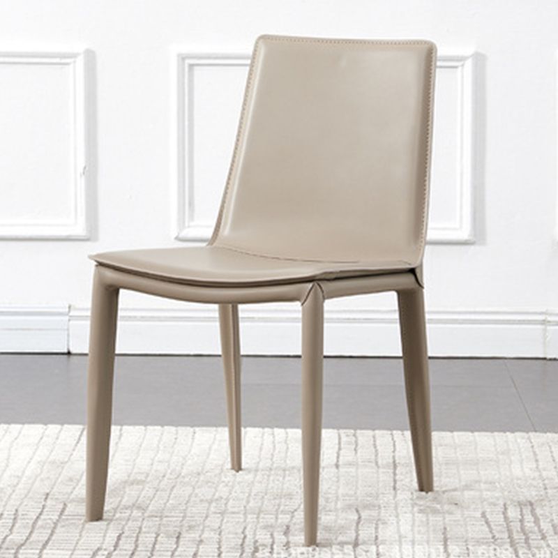 Industrial Leather Dining Chair Armless Side Chairs with Metal Legs for Home Use Clearhalo 'Dining Chairs' 'Dining Tables & Seating' 'dining_chair' 'furn' 'furn_dining_chair' 'Furniture' 'Kitchen & Dining Furniture' 1200x1200_907562c1-f48c-4707-9d71-70f821007d72