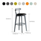 Gray Wood Bar Stools Industrial Style Armless Stool with Low Back