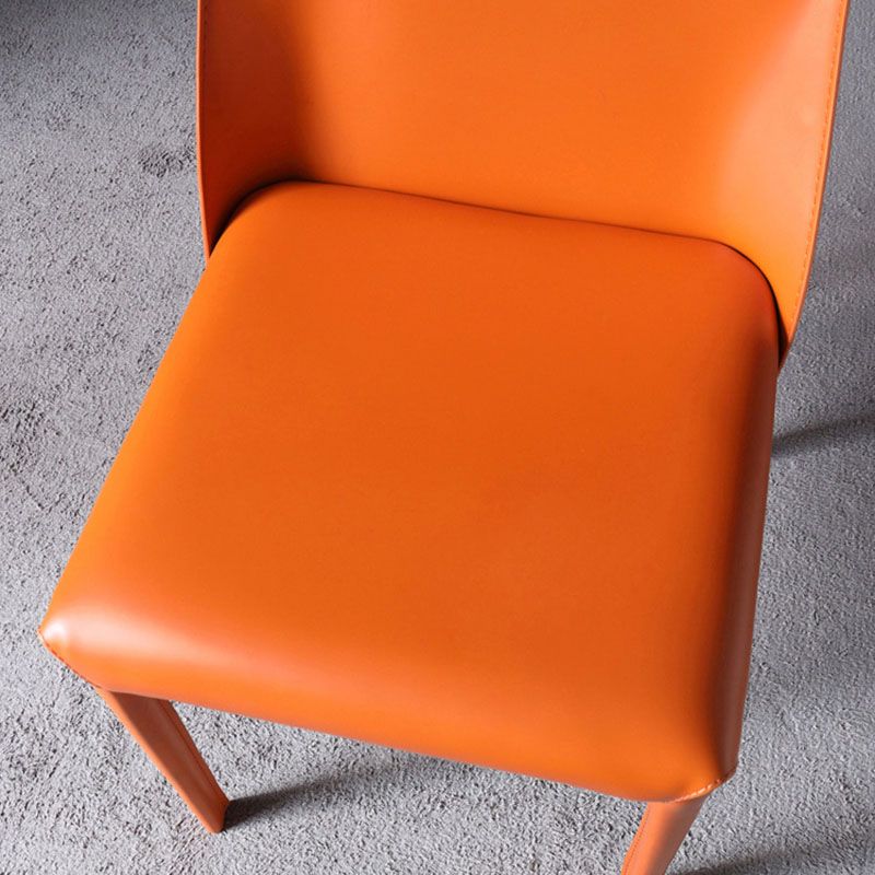 Contemporary Stainless Steel Legs Armless Dining Chairs Wingback Side Chair Clearhalo 'Dining Chairs' 'Dining Tables & Seating' 'dining_chair' 'furn' 'furn_dining_chair' 'Furniture' 'furniture_dining_chair' 'Kitchen & Dining Furniture' 1200x1200_90778381-9d12-4d66-bee5-9214ed979c49