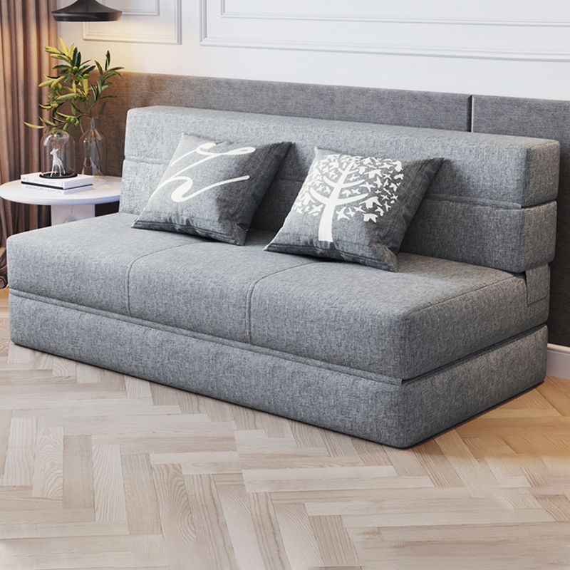 Contemporary Linen Armless Sofa Bed Slipcovered for Living Room