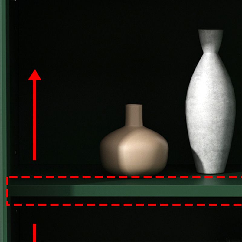 Armoire à accent en bois avec porte en verre et 4 pattes noires en acier