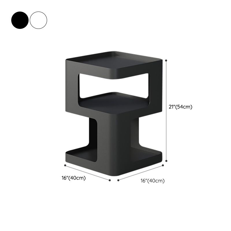 Tavolo da tavolo ad angolo contemporaneo largo da 15 "tavolo accento di archiviazione quadrata