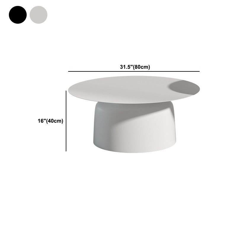 15.7 "/18.5"背の高い鉄の台座白 /黒い丸いコーヒーテーブル