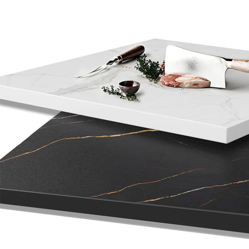 Oval Box Shaped Base Design Slate Table Glam Style Coffee Table