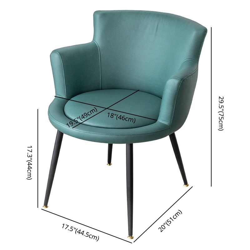Contemporary Metal Dining Room Chair Upholstered Arm Single Dining Chair Clearhalo ' kitchen&dining_furn' 'Dining Chairs' 'Dining Tables & Seating' 'dining_chair' 'furn' 'furn_dining_chair' 'Furniture' 'furniture_dining_chair' 'Kitchen & Dining Furniture' 'kitchen' 1200x1200_907d3419-da57-46be-abf0-5403169de267