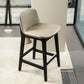 Scandinavian Solid Wood Bar Stool Backrest Counter Stool in Gray