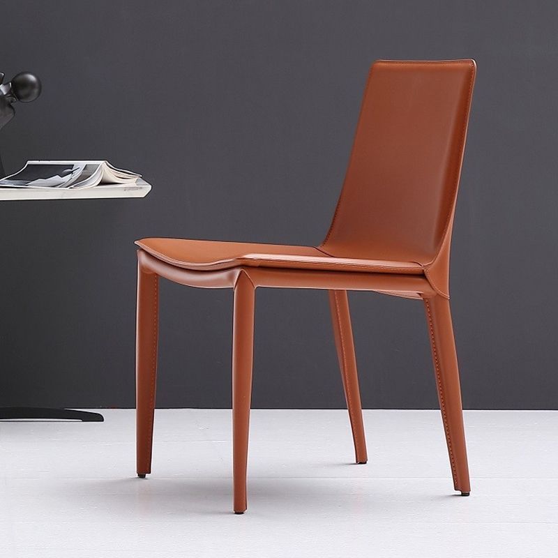 Modern Leather Armless Dining Chair Dining Metal Chairs for Restaurant Use Clearhalo ' kitchen&dining_furn' 'Dining Chairs' 'Dining Tables & Seating' 'dining_chair' 'furn' 'furn_dining_chair' 'Furniture' 'furniture_dining_chair' 'Kitchen & Dining Furniture' 'kitchen' 1200x1200_907ea23c-d0d2-49c2-a3be-661fef0804d2