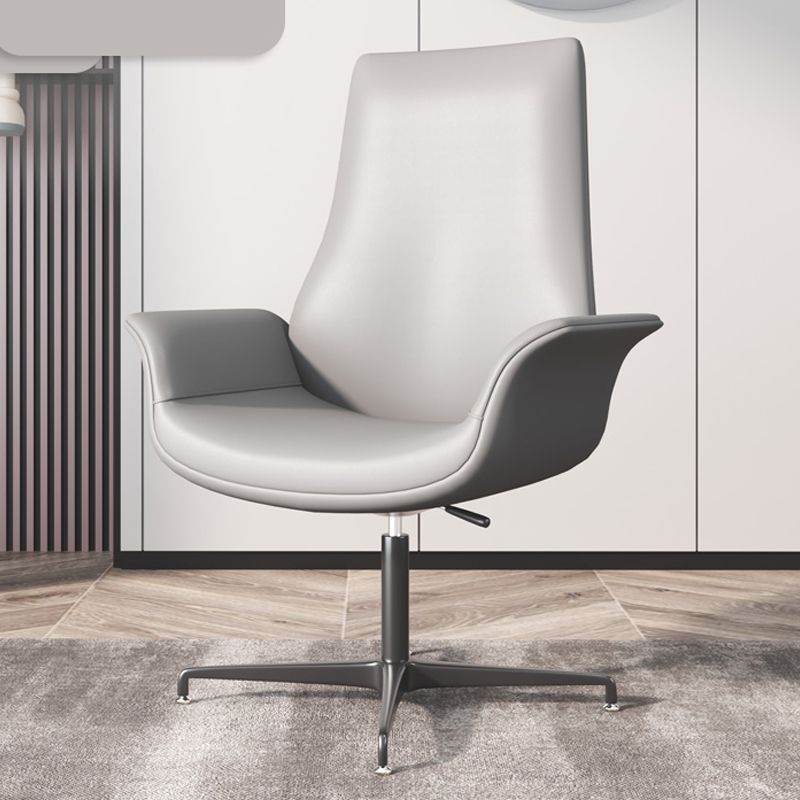 Silla de oficina tapizada moderna silla de tareas de brazo fijo con base de acero