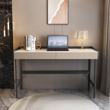 Desca da ufficio rettangolare in pietra 2-cassetti da 30,32 "scrivania alta