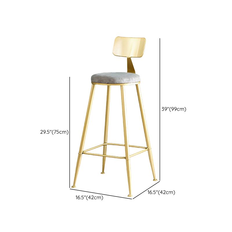 Metal Low Back Dining Stools Glam Armless Bar Stools with Gold Metal Base Clearhalo 'Bar Furniture' 'Bar Stools' 'bar_stools' 'furn' 'furn_bar_stools' 'Furniture' 'Kitchen & Dining Furniture' 1200x1200_9080e4be-fba8-4eb9-903a-7550bf9229fe