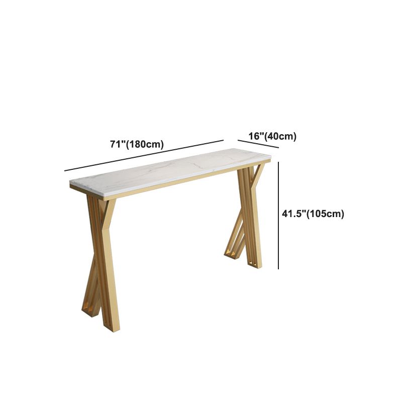 Contemporary Stone Top Bar Counter Rectangle Bar Counter with Sled Base Clearhalo 'Bar Furniture' 'Bar Tables' 'bar_tables' 'furn' 'furn_bar_tables' 'Furniture' 'furniture_bar_tables' 'Kitchen & Dining Furniture' 1200x1200_908159ae-9dc9-4331-8bcc-0b001c5ade44