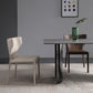 Modern Simple Side Chair Leather Kitchen Dining Chair with Metal Base