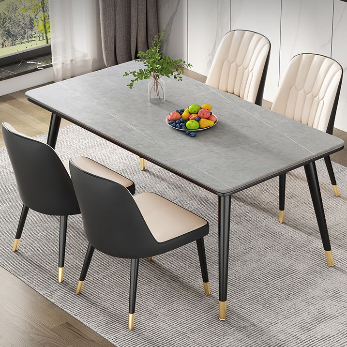Rectangle Sintered Stone Dining Table Simplicity 4 Legs Table for Dining Room Clearhalo ' dining_table' 'Dining Tables & Seating' 'Dining Tables' 'furn' 'furn_dining_table' 'Furniture' 'furniture_dining_table' 'Kitchen & Dining Furniture' 'kitchen&dining_furn' 'kitchen' 'kitchen_dining_table' 1200x1200_90838751-b4fa-4f3c-870e-fc9fcb7fb190