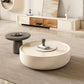 Contemporary Coffee Table Round Wooden Drum Coffee Cocktail Table