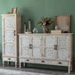 Industrial Wooden Accent Cabinet with Wooden Legs and Doors Cabinet