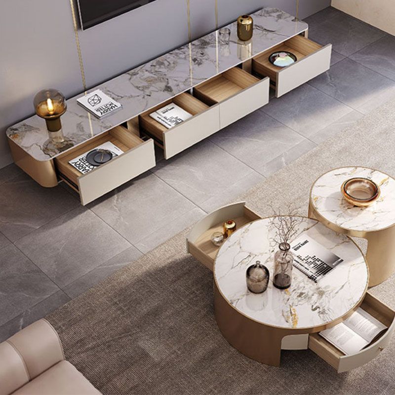 4 Drawers Stone TV Console Glam Media Console with Metal Legs Clearhalo 'furn' 'furn_tv_stands_entertainment_centers' 'Furniture' 'Living Room Furniture' 'TV Stands & Entertainment Centers' 'TV Stands & Media Storage Furniture' 'tv_stands_entertainment_centers' 1200x1200_908527a0-366d-453d-b54d-a30026741ab2