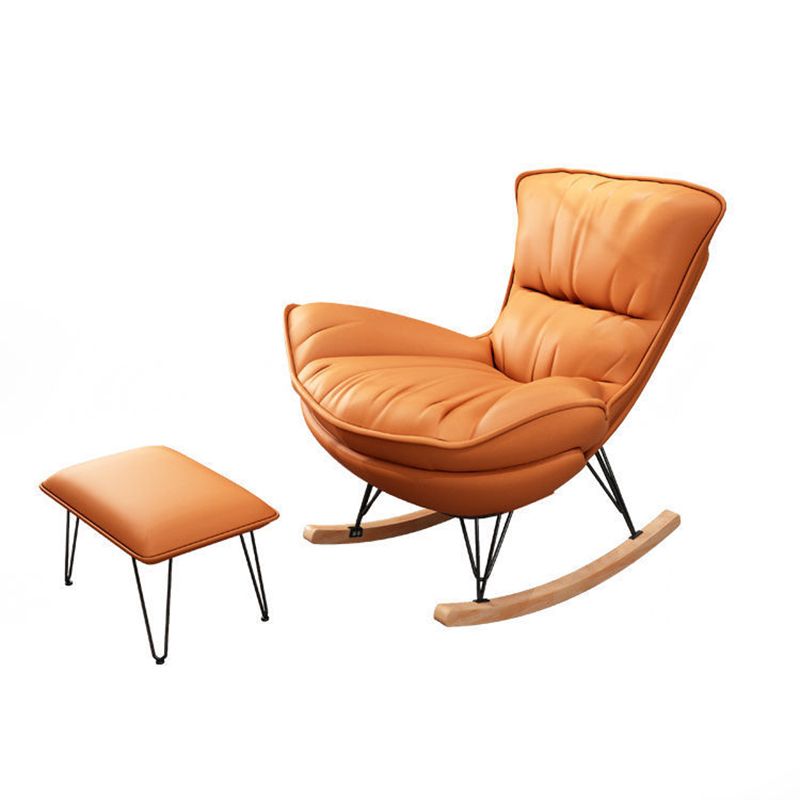 Modern Glider Upholstered Chair Tufted Cushions Rocking Accent Chair Clearhalo 'Chairs & Seating' 'furn' 'furn_rocking_chairs' 'Furniture' 'Living Room Furniture' 'Rocking Chairs' 'rocking_chairs' 1200x1200_90855aba-2428-4124-ad8b-44927256ebc2