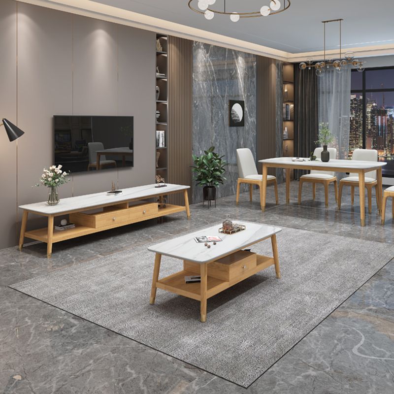 18.11"H TV Stand Contemporary Style Solid Wood TV Console with 2 Drawers Clearhalo 'furn' 'furn_tv_stands_entertainment_centers' 'Furniture' 'Living Room Furniture' 'TV Stands & Entertainment Centers' 'TV Stands & Media Storage Furniture' 'tv_stands_entertainment_centers' 1200x1200_90858c5a-8398-4163-bbd7-0ea0c59afab6