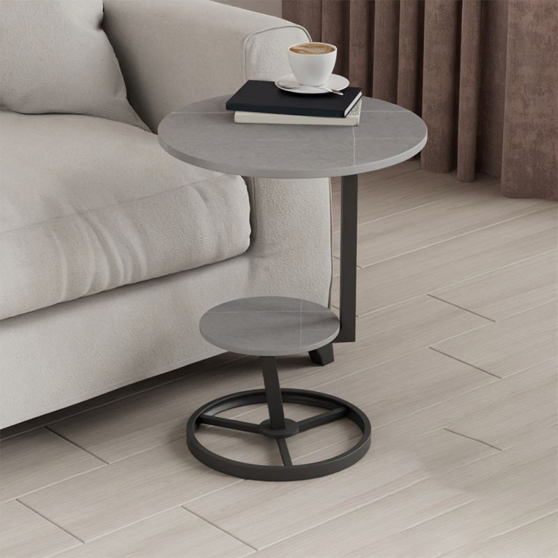 Modern Abstract Corner Table Round Slate Side End Table for Living Room Clearhalo 'Coffee & Accent Tables' 'End & Side Tables' 'end_side_tables' 'furn' 'furn_end_side_tables' 'Furniture' 'Living Room Furniture' 1200x1200_9085aade-fb44-4cd2-8801-049dc354bd41