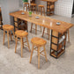 Brown Wood Pub Table with Rectangle Table Top Double Pedestal Table - 41.3" H Clearhalo 'Bar Furniture' 'Bar Tables' 'bar_tables' 'furn' 'furn_bar_tables' 'Furniture' 'furniture_bar_tables' 'Kitchen & Dining Furniture' 1200x1200_90879b8b-08ea-494d-863c-88b2cf8fcaed