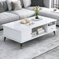 Rectangle White and Grey Modern Coffee Table with Four Legs for Living Room Clearhalo 'Coffee & Accent Tables' 'Coffee Tables' 'coffee_tables' 'furn' 'furn_coffee_tables' 'Furniture' 'furniture_coffee_tables' 'Living Room Furniture' 1200x1200_9087f405-29c7-4af5-8671-b3bfe79a7e76
