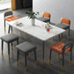 Modern Armless Backrest Cushion Chair with Metal Legs for Dining Room