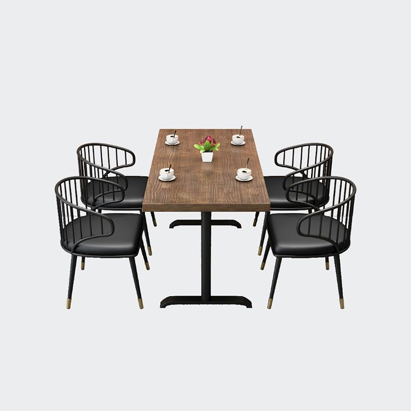 Solid Wood Dining Table Industrial Square Dining Table with Metal Base Clearhalo 'Dining Tables & Seating' 'Dining Tables' 'dining_table' 'furn' 'furn_dining_table' 'Furniture' 'furniture_dining_table' 'Kitchen & Dining Furniture' 'kitchen' 'kitchen_dining_table' 1200x1200_908a78c1-15e8-4b19-a8ac-c48b749dd61c
