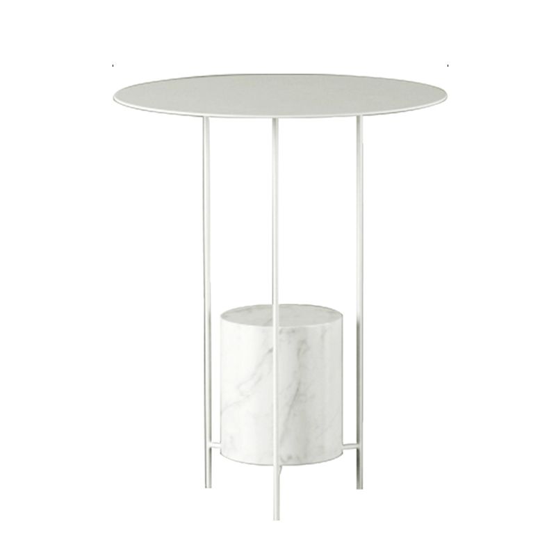 Triple Pin Round Side Table Mid-Century Metal Side End Table