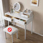 ScandinavianSolid Wood Table Makeup Vanity with Mirror and Drawers