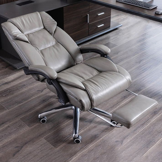 Modern Leather Slide Chair Padded Arms Adjustable Seat Height Office Chair with Wheels Clearhalo 'furn' 'furn_office_chair' 'Furniture' 'Office Chairs' 'Office Furniture' 'office_chair' 1200x1200_908bac61-2693-42b6-9e0a-a44fc5eb0585