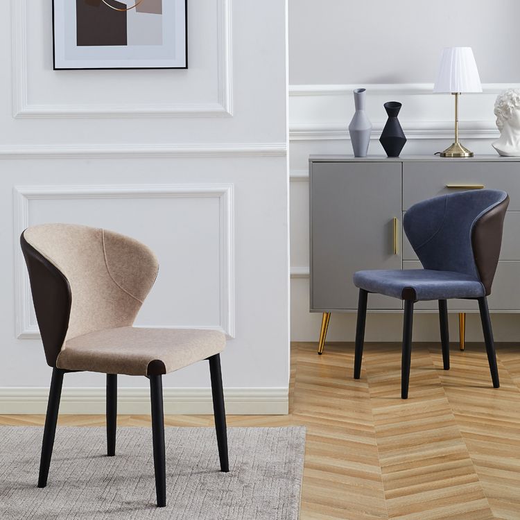Matte Finish Contemporary Dining Side Chair Leather Wingback Dining Chair Clearhalo ' kitchen&dining_furn' 'Dining Chairs' 'Dining Tables & Seating' 'dining_chair' 'furn' 'furn_dining_chair' 'Furniture' 'furniture_dining_chair' 'Kitchen & Dining Furniture' 'kitchen' 1200x1200_908c300d-ef64-4f0c-8e85-214bcaf43d6a