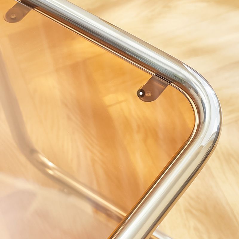 Tavolo laterale in metallo modernistico C vetro Topta laterale superiore per soggiorno