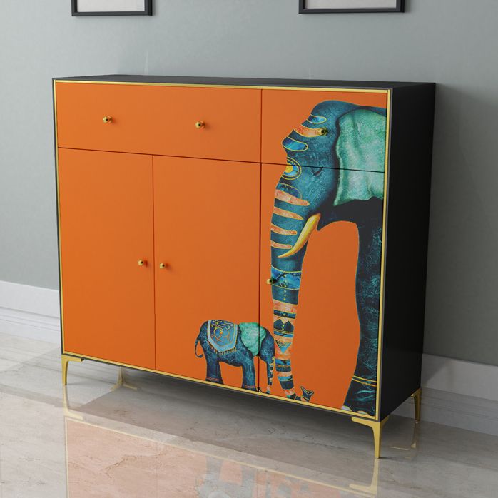 2-Drawer Engineered Wood Sideboard Glam 47.2"L Stone Countertop Credenza for Living Room Clearhalo 'buffet_sideboard' 'Buffets & Sideboards' 'furn' 'furn_buffet_sideboard' 'Furniture' 'furniture_buffet_sideboard' 'Kitchen & Dining Furniture' 1200x1200_908cb9fa-c9c2-4e85-b738-978b9119e852