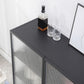 Rectangle Metal Storage Sideboard Contemporary Side Board with Glass Door Clearhalo 'buffet_sideboard' 'Buffets & Sideboards' 'furn' 'furn_buffet_sideboard' 'Furniture' 'Kitchen & Dining Furniture' 1200x1200_908e95c9-849e-4b49-9c85-4dc257d900d7