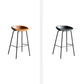 Contemporary Metal Barstool Leather Fabric Counter Stool with 4 Legs