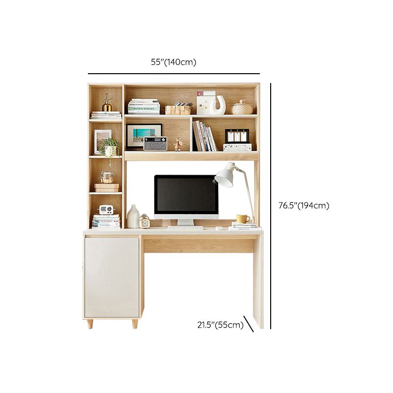 Gestion du câble contemporain bureau de bureau à domicile avec étagères de rangement