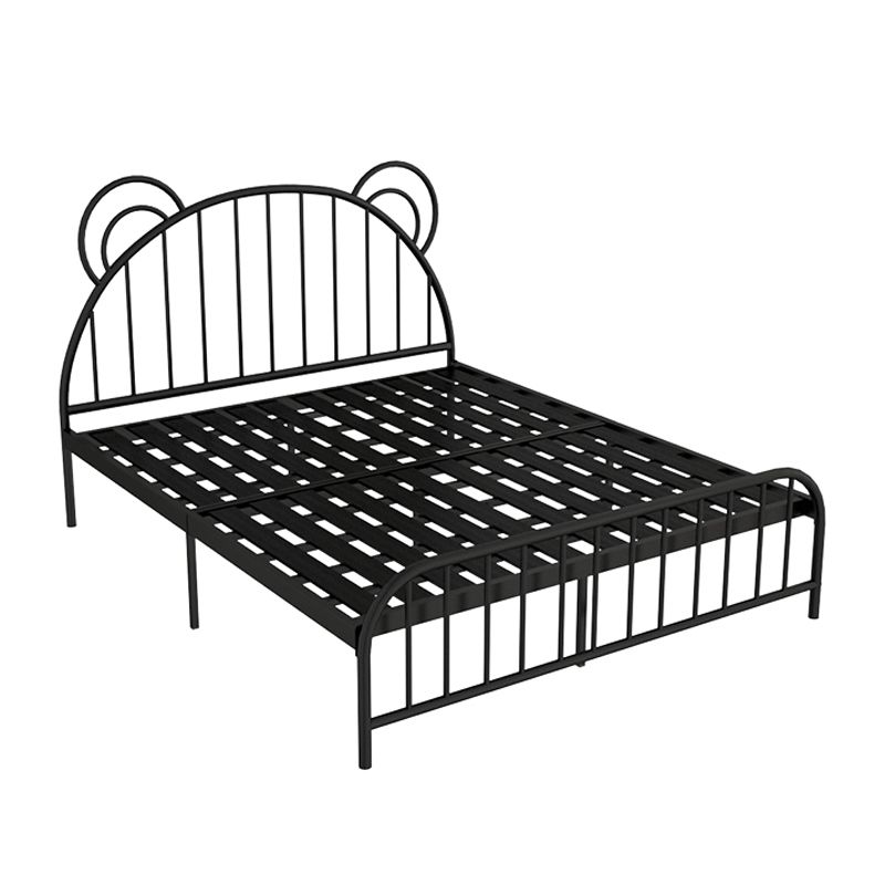 Bear Ear Headboard Glam Bed Iron Frame with  Footboard,Tall Clearance