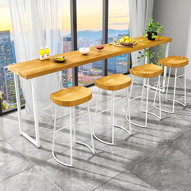 Juego de mesa de Bar rectangular de lujo de madera maciza, mesa de mostrador de 1/5/9 piezas con taburetes altos