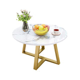 Modern Style White/black/wood/yellow/walnut Round Wood-based Craft Top Coffee Table Clearhalo 'Coffee & Accent Tables' 'Coffee Tables' 'coffee_tables' 'furn' 'furn_coffee_tables' 'Furniture' 'furniture_coffee_tables' 'Living Room Furniture' 1200x1200_90919a10-5d28-4704-80df-b4e383b304f3