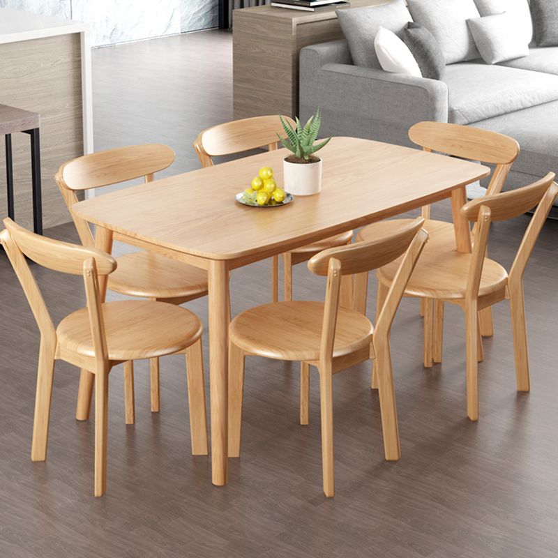 Rubberwood Solid Wood Dining Table 4 Legs Base Wood Table for Kitchen Clearhalo ' dining_table' 'Dining Tables & Seating' 'Dining Tables' 'furn' 'furn_dining_table' 'Furniture' 'furniture_dining_table' 'Kitchen & Dining Furniture' 'kitchen&dining_furn' 'kitchen' 'kitchen_dining_table' 1200x1200_9091d26a-a97d-4ea3-a4f2-a30a50f3a17b