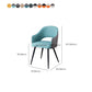 Upholstered Arm Chair Industrial Faux Leather Indoor Dining Chair with Metal Legs