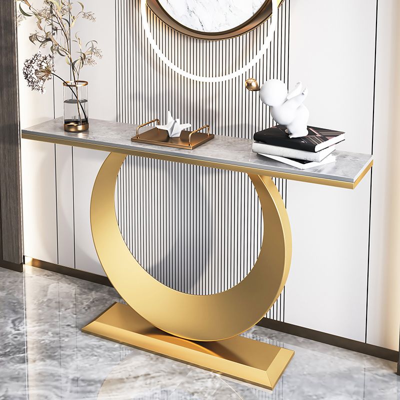 Console rettangolare glam Tabella 31,5 "Tavolo di accento in pietra alta per Hall
