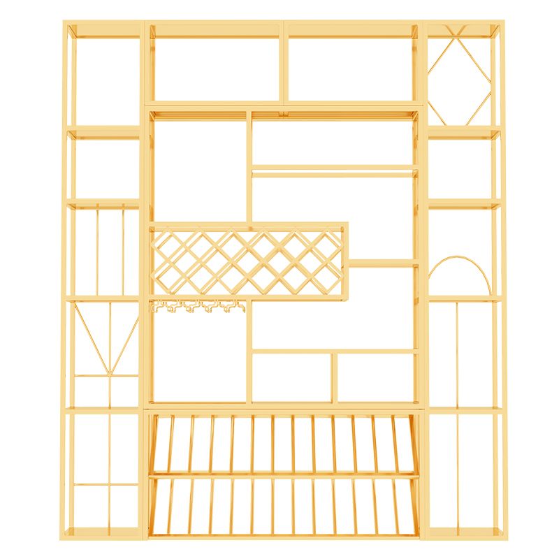Rack de porte-vin en métal de luxe autoportant avec un casier à vin étagère 78,7 "H