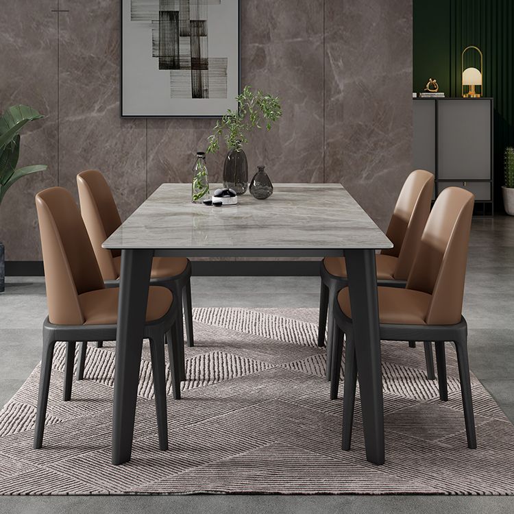 Modern Sintered Stone Rectangle Table Set 1/4/5/7 Pieces Dining Set Clearhalo 'Dining Room Sets' 'Dining Tables & Seating' 'dining_room_set' 'furn' 'furn_dining_room_set' 'Furniture' 'Kitchen & Dining Furniture' 1200x1200_90959554-3534-4b68-bf97-519f2968647d