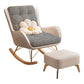Contemporary Rocking Chair Fabric Upholstered Tufted Wing Chair Back Indoor Rocking Chair